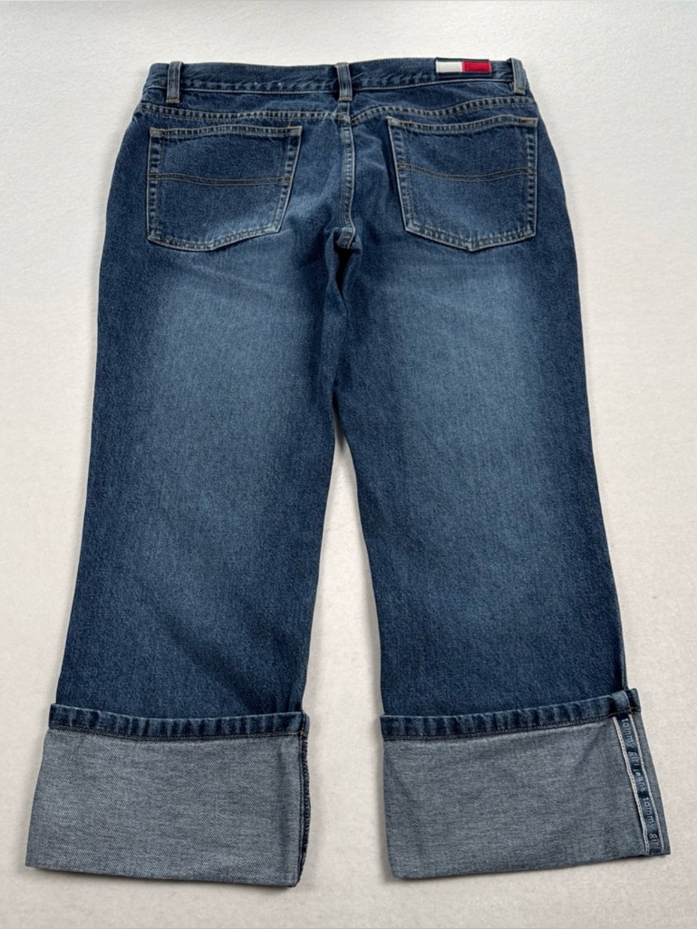 Vintage Tommy Hilfiger Y2K Tommy Girl Jeans Womens 11 Cropped Cuffed 100 Cotton - Picture 2 of 9